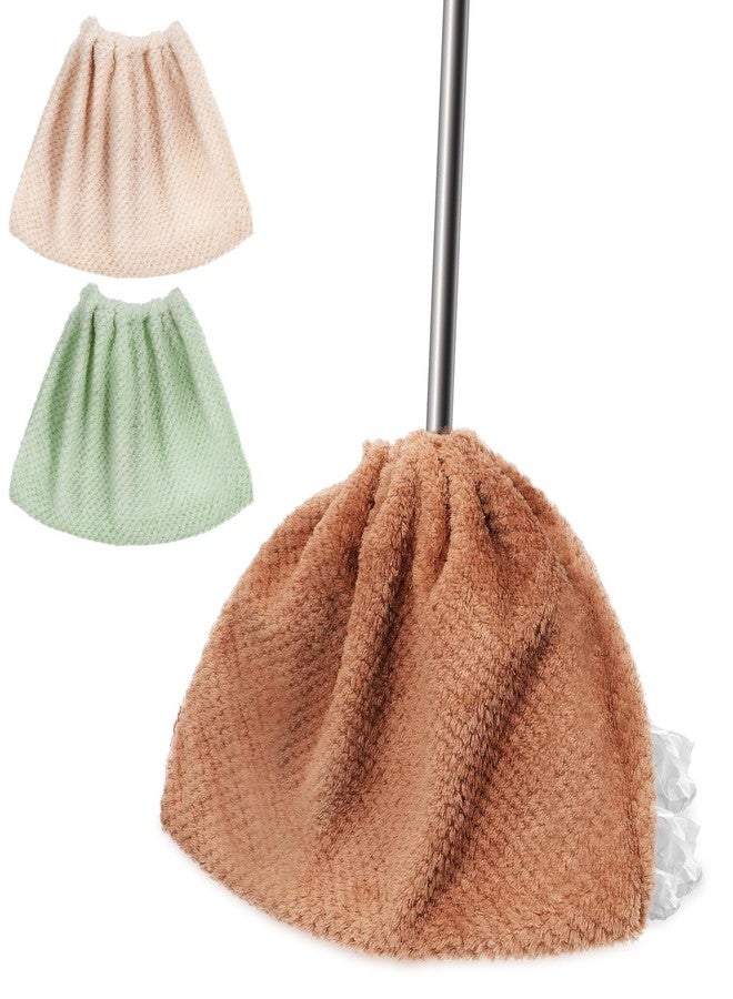 VICASKY 3pcs Washable Coral Velvet Broom Covers for Floor Cleaning Durable Dust Collection Cloths with Elastic Closure for Sweeping Mopping and Tasks at Home - Image 1
